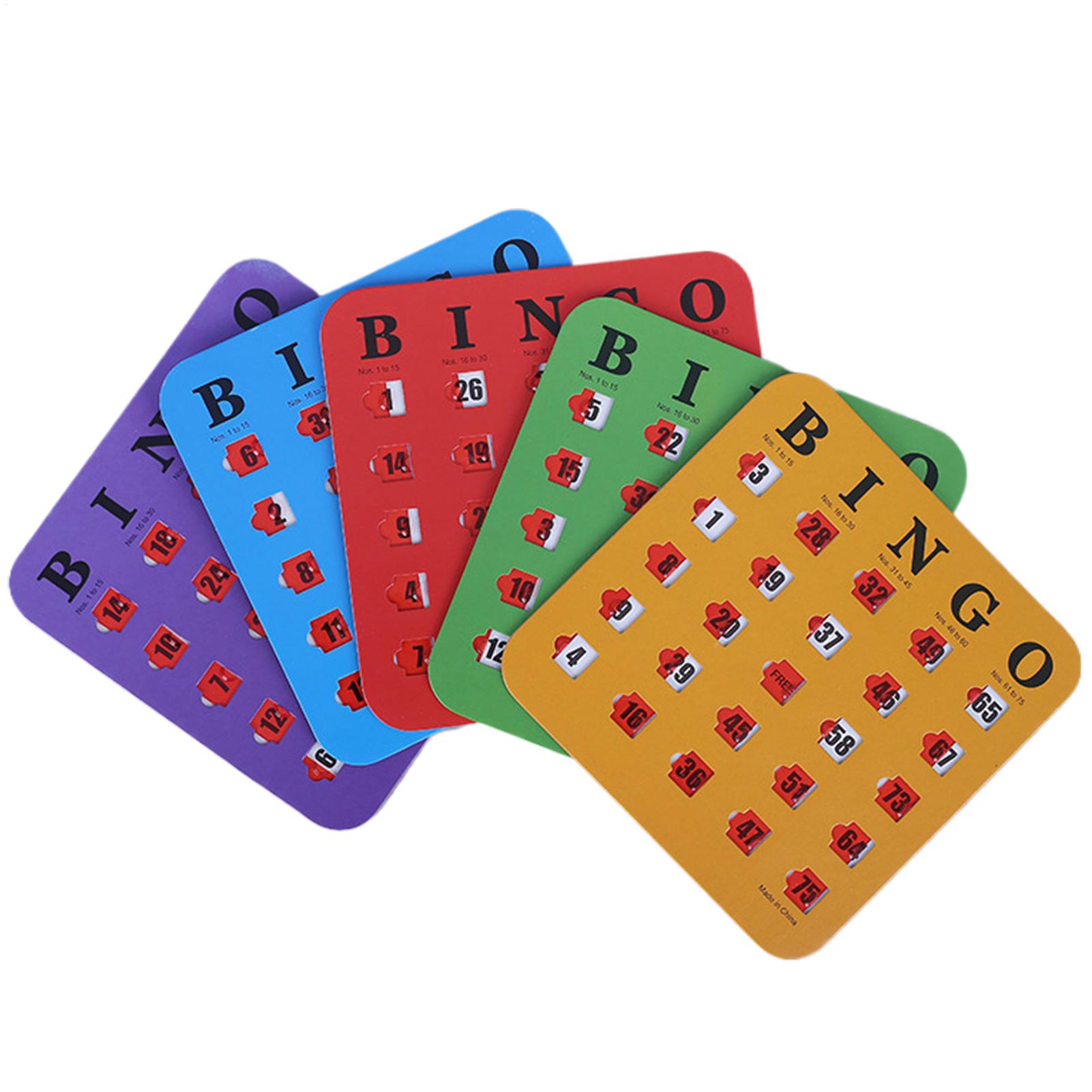 Party Games At Home - 5pcs Sliding Bingo Game Cards With