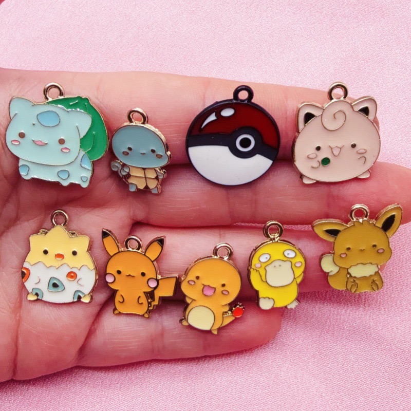 Party Games Questions - 10pcs Cartoon Drip Oil Jewelry Accessories