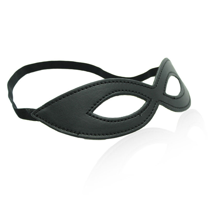 Party Games Mystery - Black Leather Eye Mask For Sexy