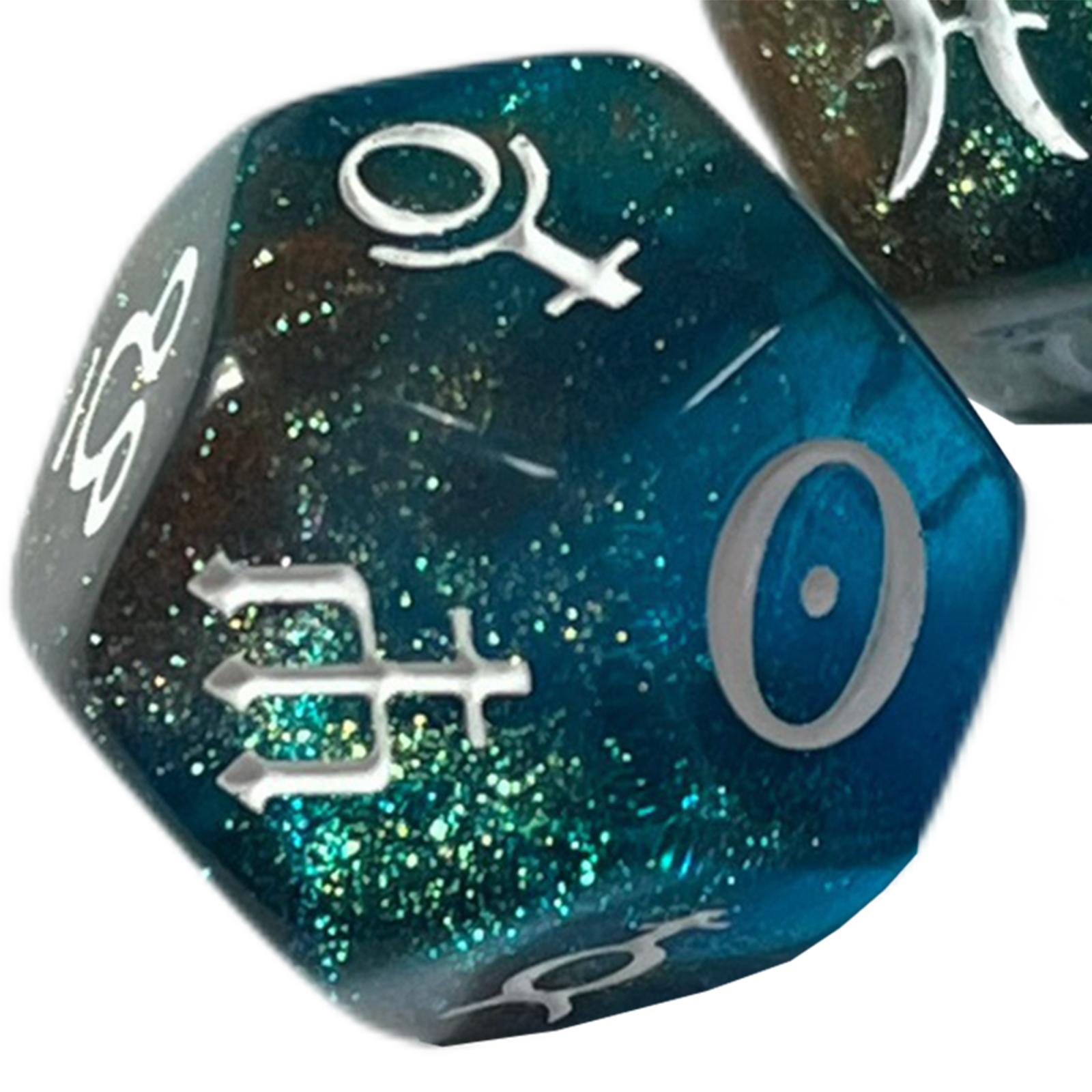 Zodiac Party Games - Dodecahedron Astrology Dice Acrylic Zodiac Tabletop