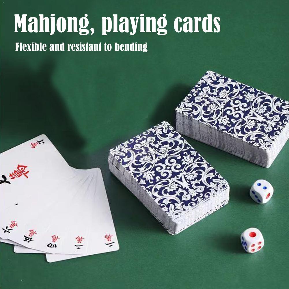 144 Cards Mahjong Set with 2 D - Party Games At Home ulasan dan harga