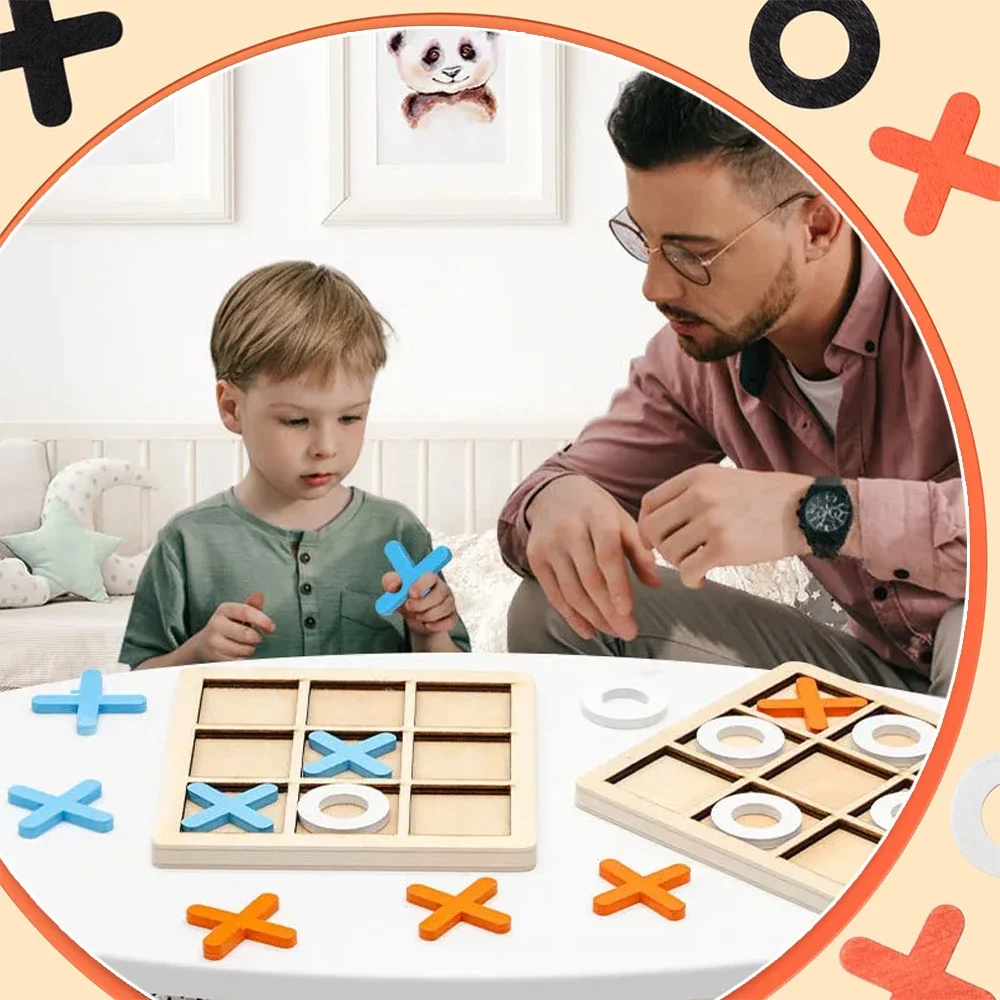 Wooden XO Tic Tac Toe Game Min - Party Games At Home ulasan dan harga