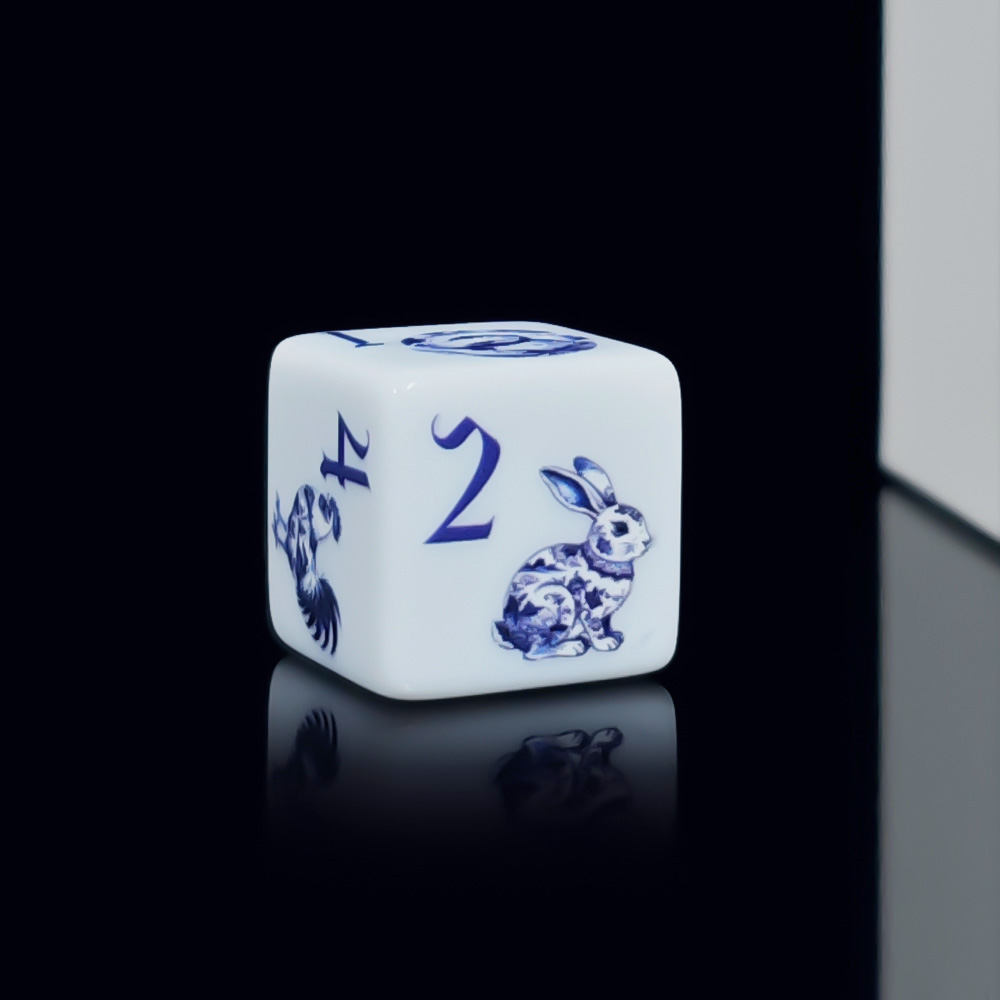 12Pcs 16MM D6 Printed Acrylic  - Zodiac Party Games ulasan dan harga