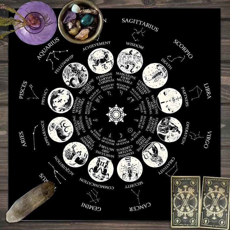 Zodiac Pattern Tarot Cloth - S - Zodiac Party Games ulasan dan harga