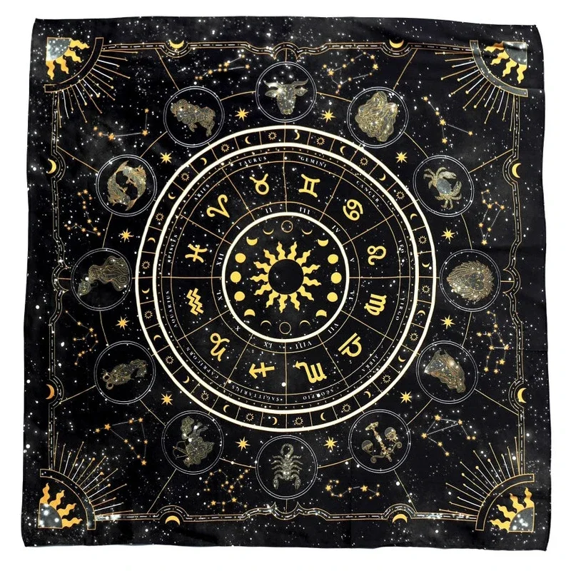 Tarot Cloth Zodiac Wheel Astro - Zodiac Party Games ulasan dan harga