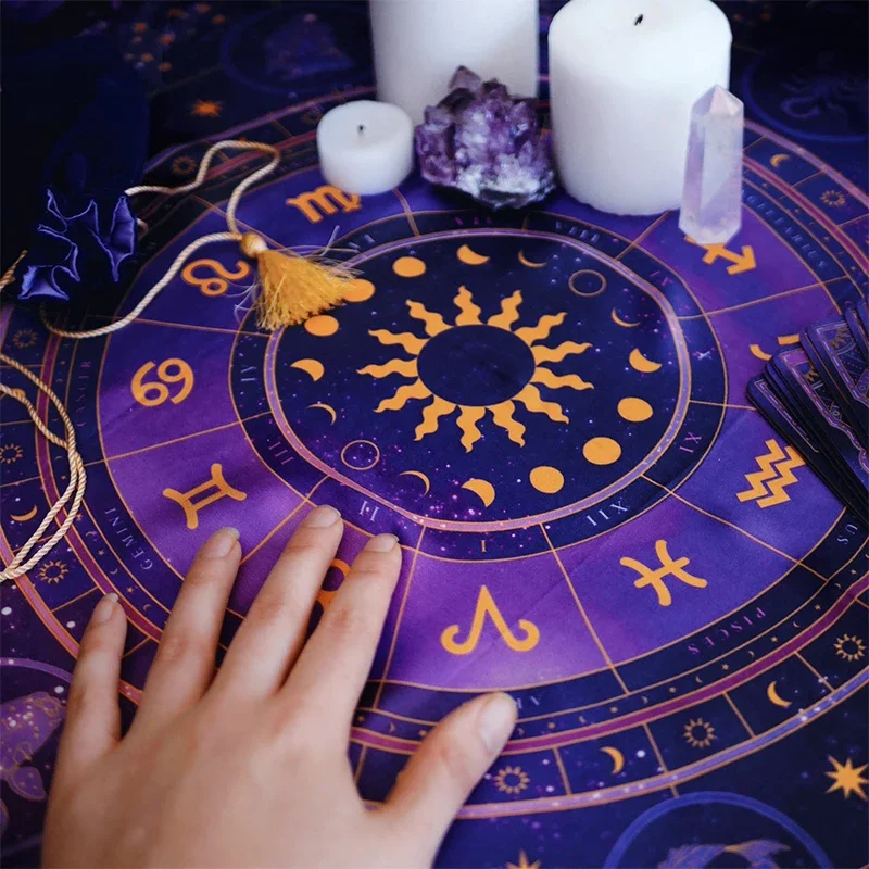 Tarot Cloth Zodiac Wheel Astro - Zodiac Party Games ulasan dan harga
