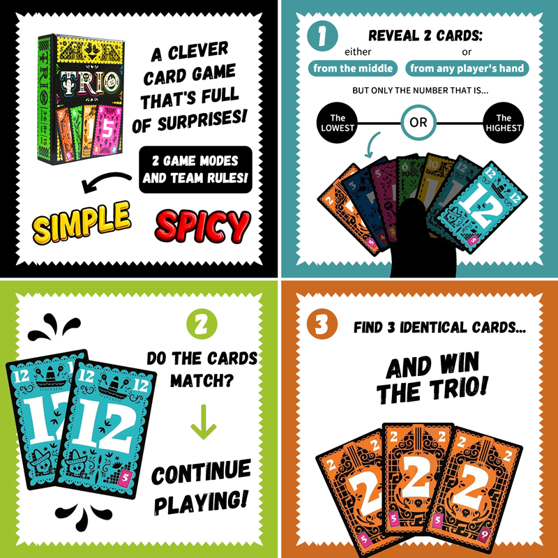 TRIO Strategic Card Board Game - Party Games Multiplayer ulasan dan harga