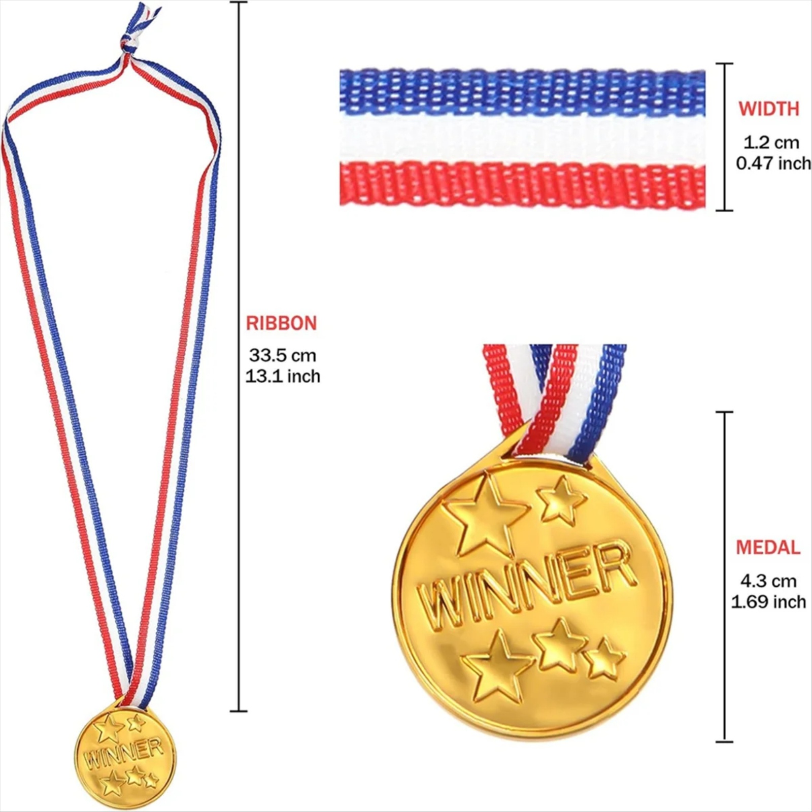 30Pcs Plastic Gold Winners Med - Party Games Gender Reveal ulasan dan harga