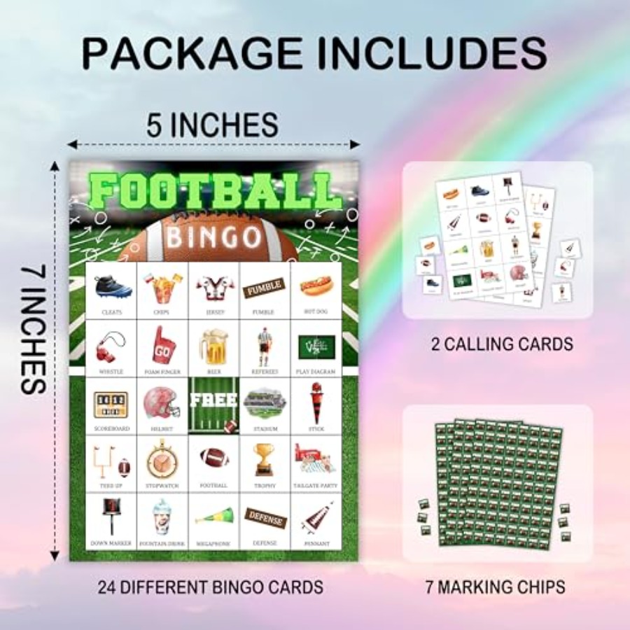 Football Party Bingo Game Card - Party Games Large Groups ulasan dan harga